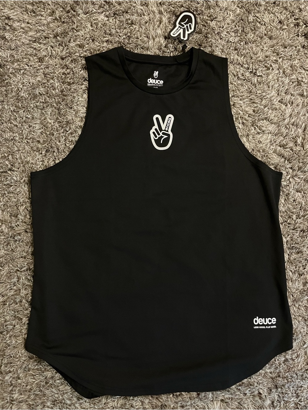 Deuce Men's Black Tank Top - Peace Logo